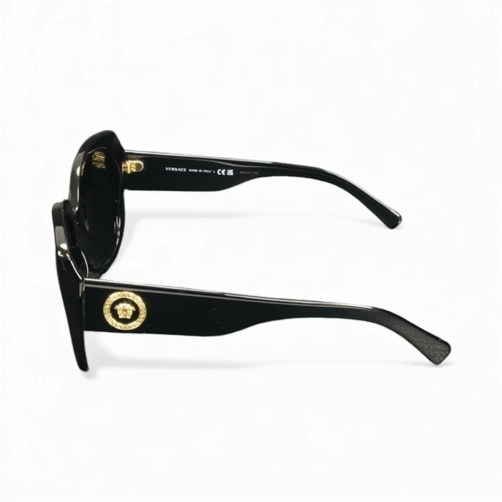Versace Sunglasses w/COA Black & Gold Frames New